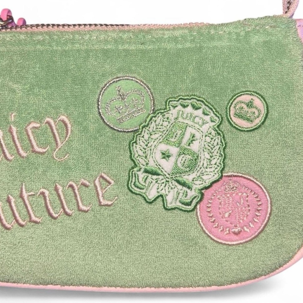 Juicy Couture Green and Pink Embroidered small shoulder bag & Zip Wallet Set - Picture 4 of 9